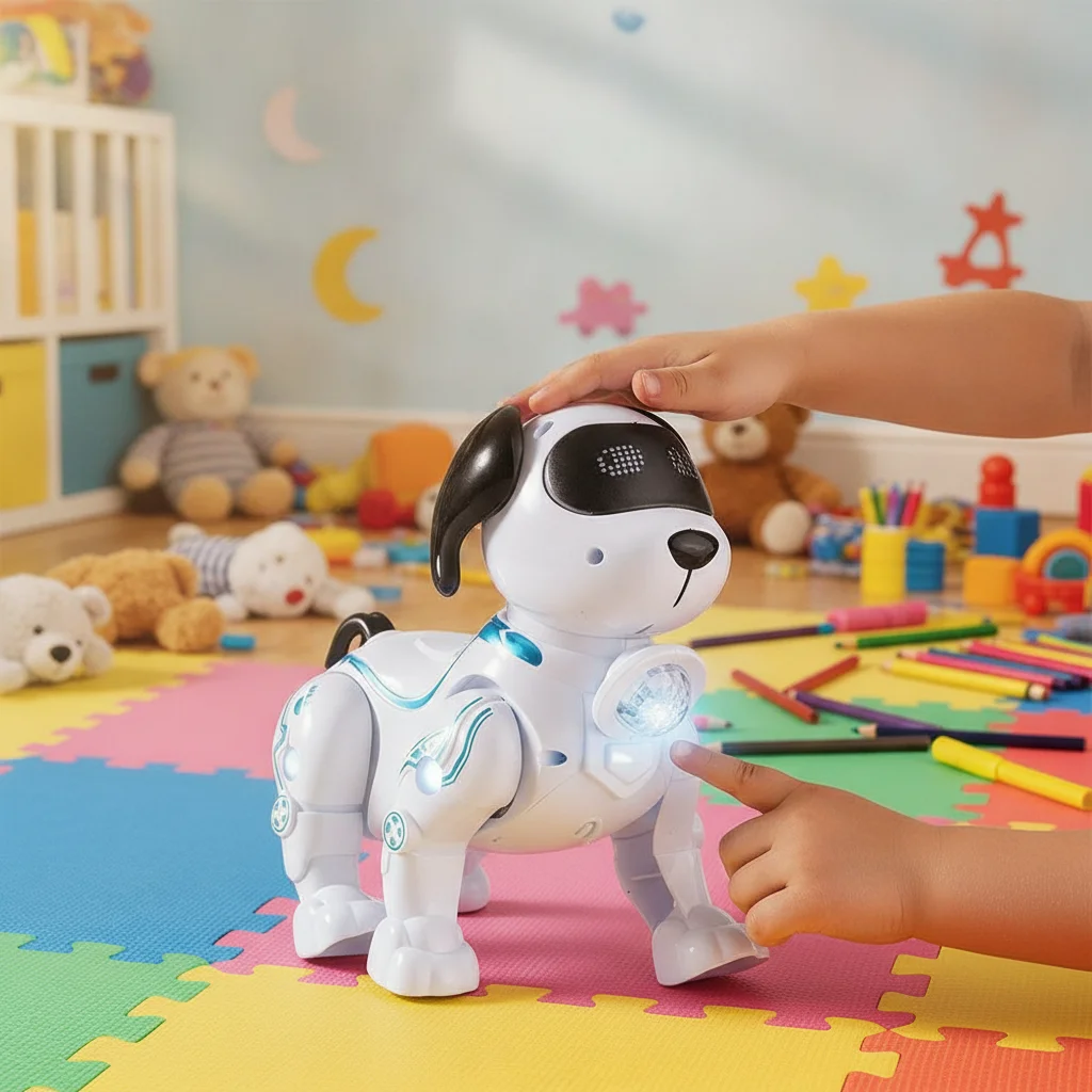 Plastic Electronic Robot Dog Toy with Light Interactive Touch Pets Toys Robotic Dogs Programmable Smart Electronic Stunt Pet