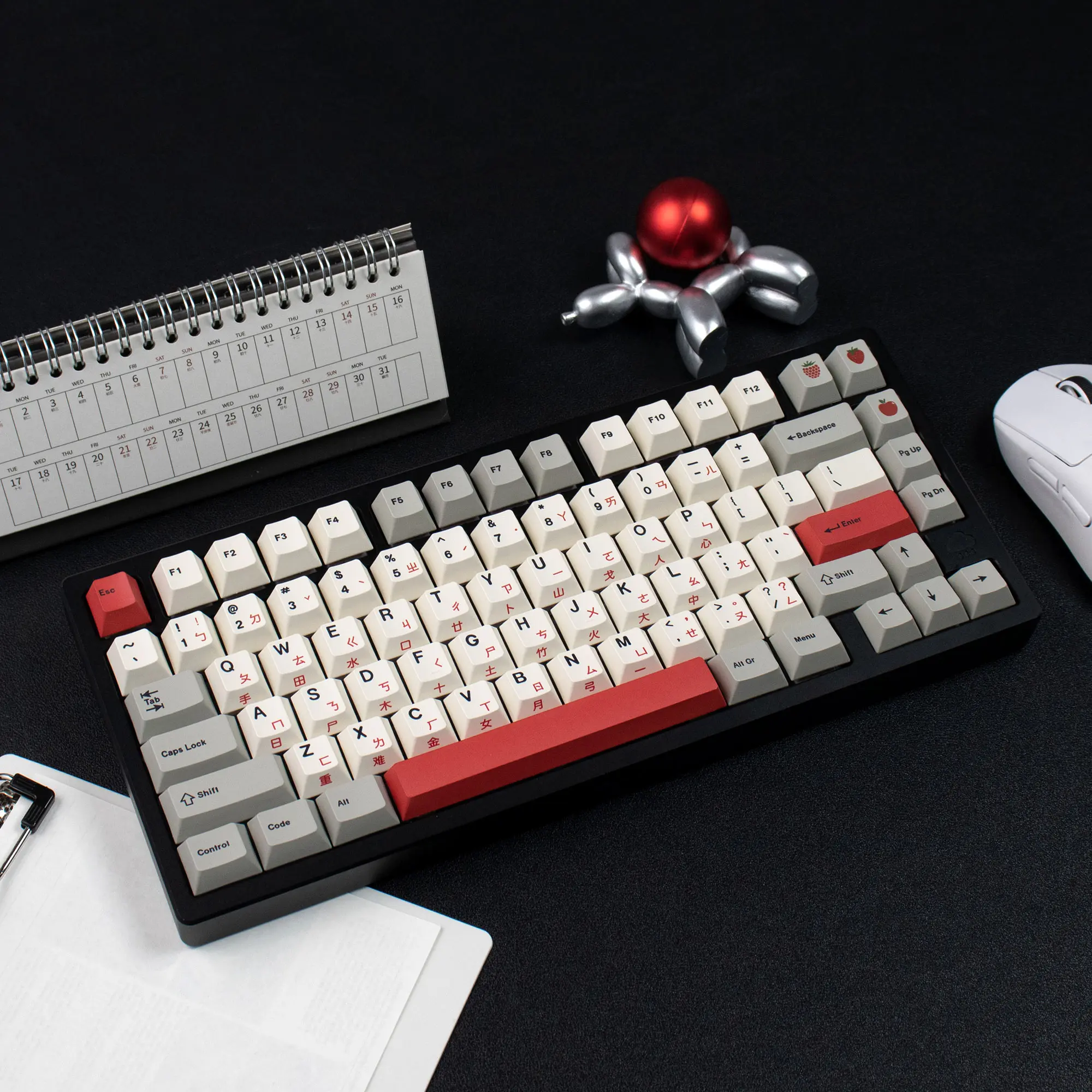144 Keys Retro Keycaps Dye Sublimation Cherry Profile PBT Keycaps Side Print Keycaps For MX Mechanical Keyboard Wooting60/HM66