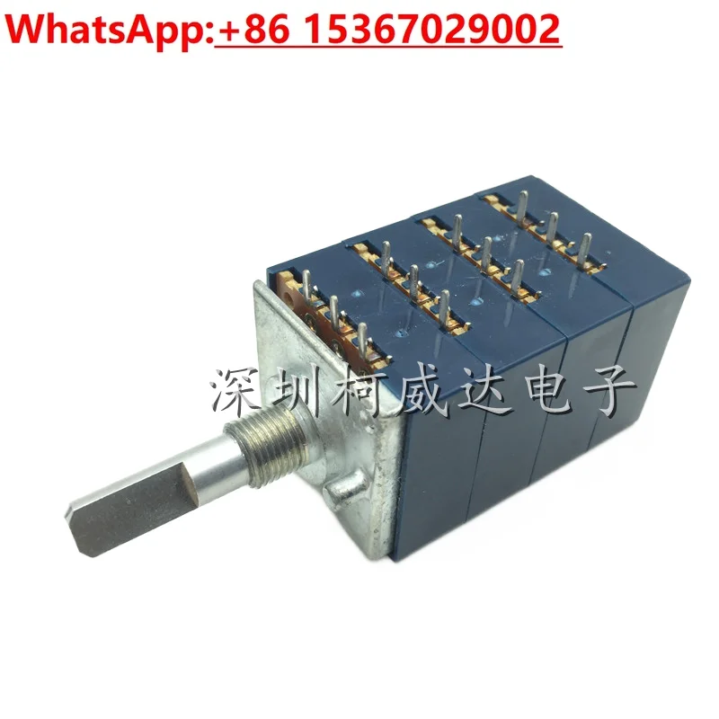 

Quad Blue Shell Potentiometer RK27 Type A10K20K50K100K Volume Power Amplifier 4 Pairs Half Axis
