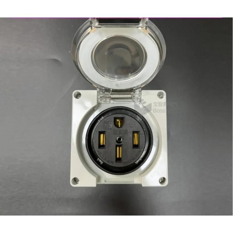 NEMA14-50 IP66 Outdoor Waterproof Socket A1420C EV Charging Receptacle 50A 125/250V New Energy Vehicle Outlet