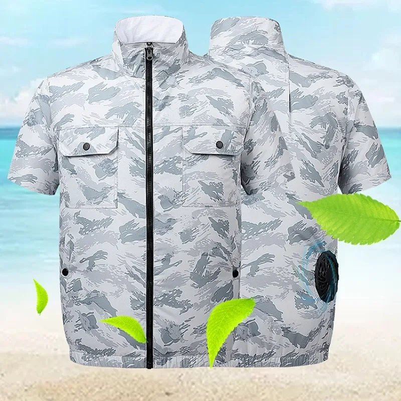 Imagem -02 - Roupas de Refrigeração para Homens e Mulheres Carregamento Usb sem Ventilador Protetor Solar Calor Colete Roupas de Trabalho Caminhadas Coletes Novo Verão