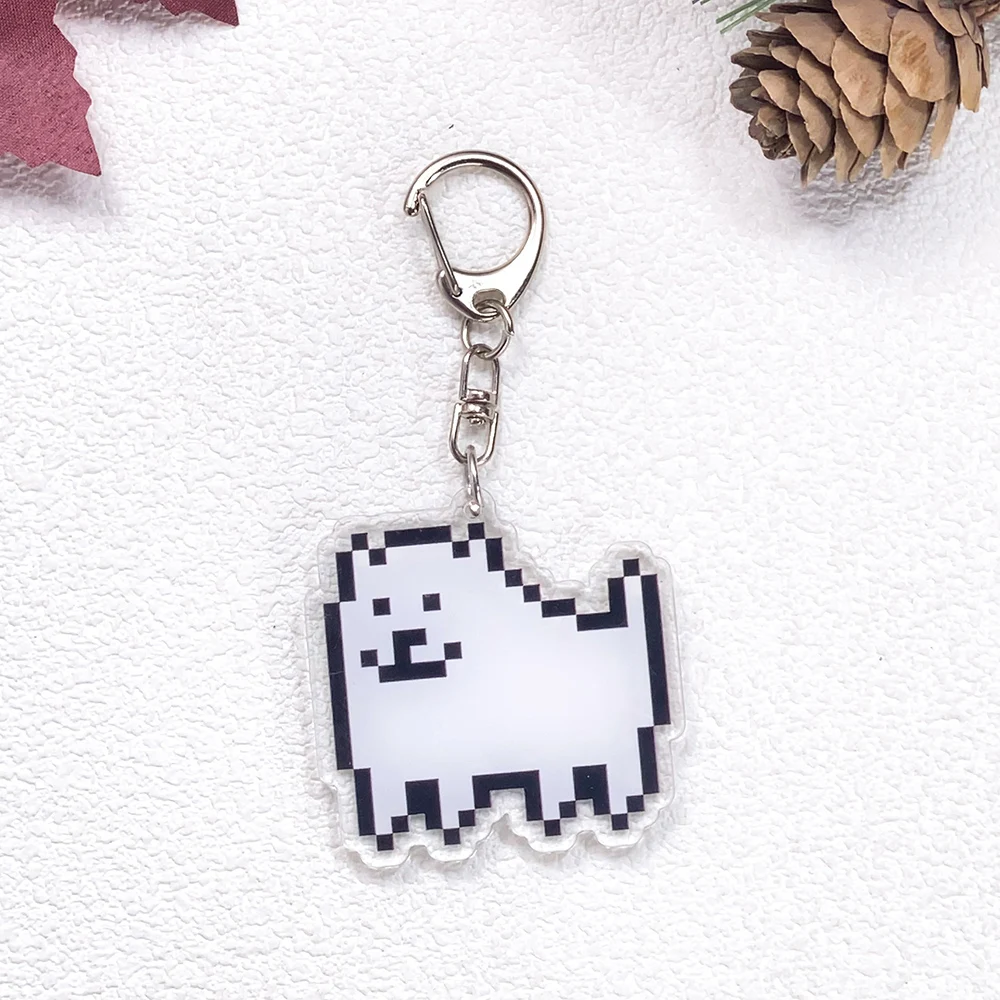 1/16 Stück Spielfiguren Undertale Auto-Schlüsselanhänger Zubehör Acryl Niedliche Anhänger für Taschen Lustiger Schlüsselhalter Rucksack-Dekoration – Detail 8
