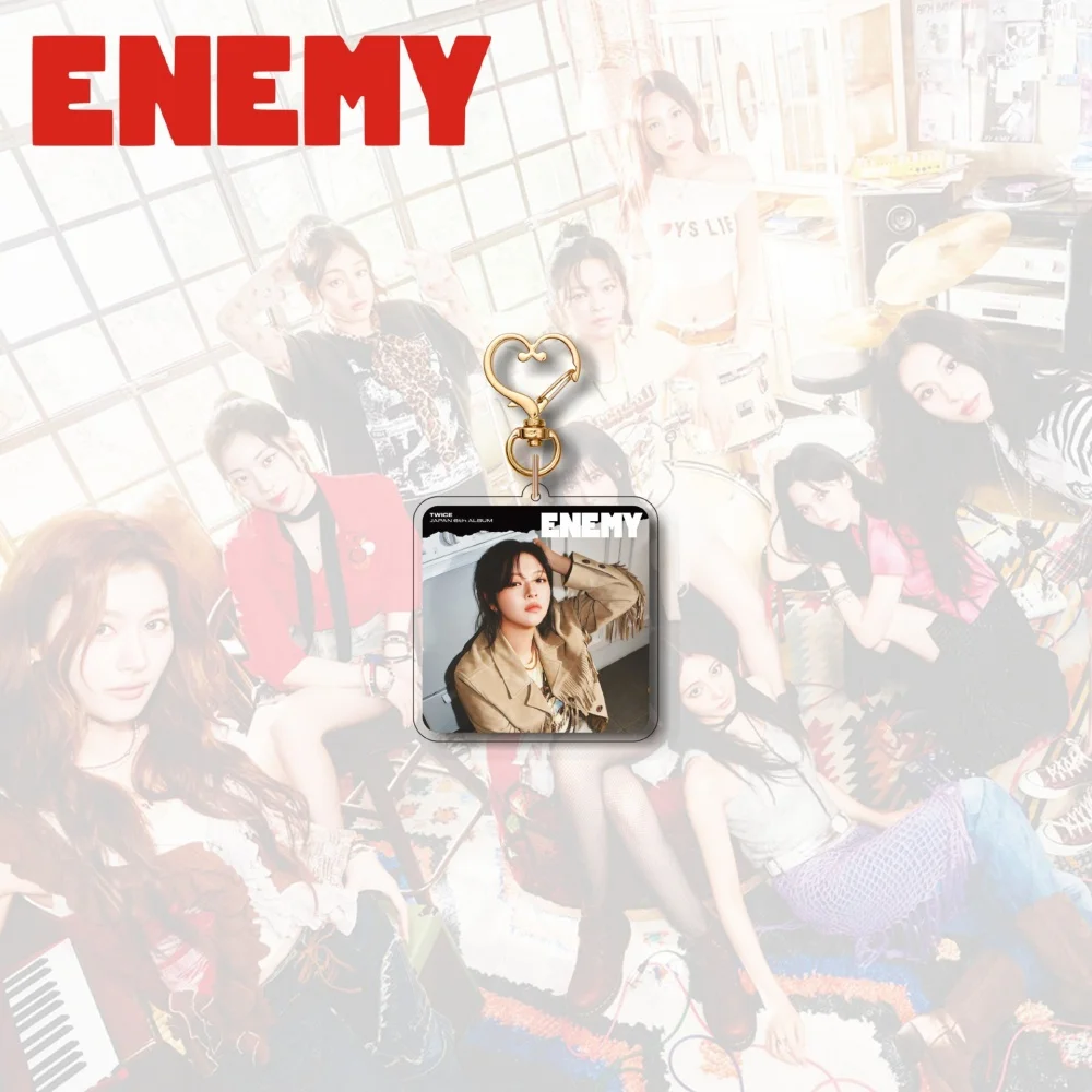 KPOP المعبود مرتين العدو ألبوم ميرش المفاتيح للنساء الرجال Kawaii الاكريليك حلقة رئيسية حامل الهدايا حقيبة السيارة إكسسوارات جذابة #4