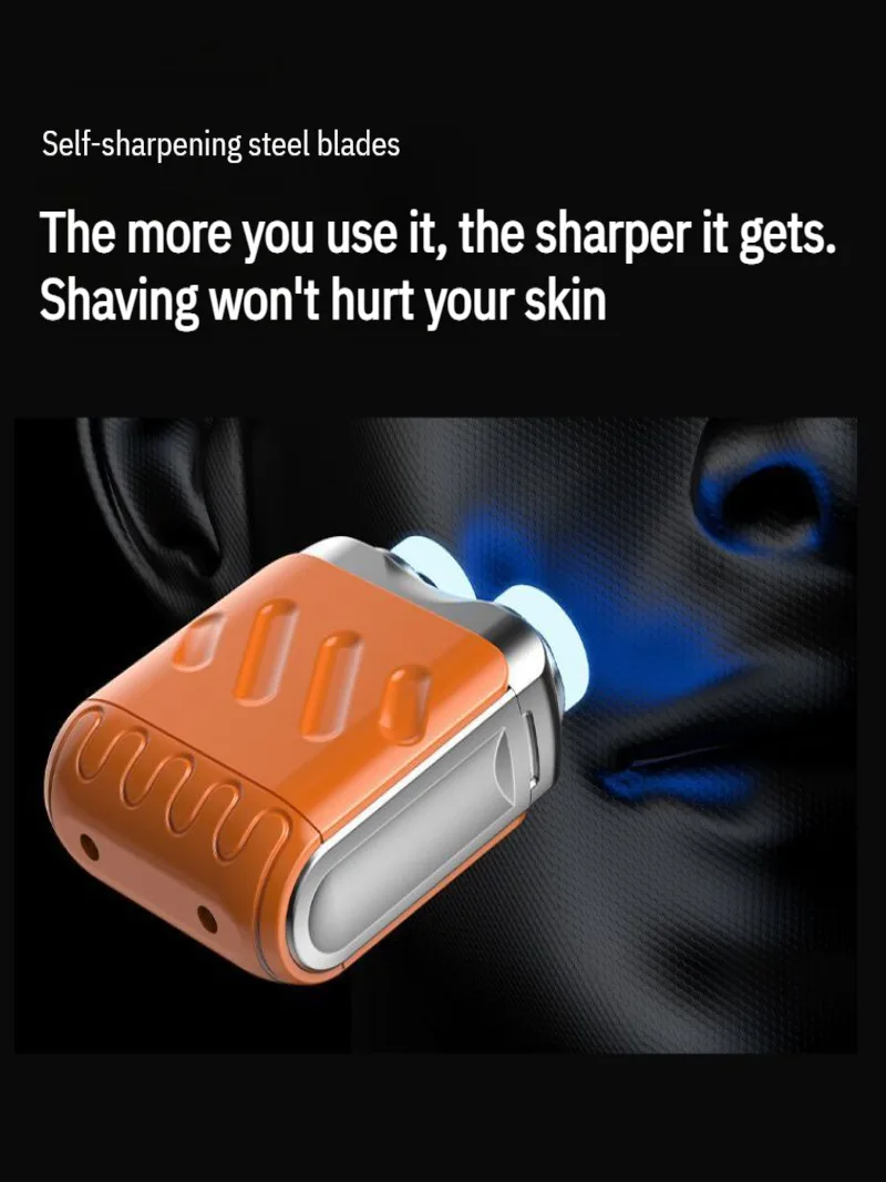 ماكينة حلاقة كهربائية دوارة بحلقة مزدوجة للرجال البالغين للمسافرين، تأثير حلاقة ممتاز، طحن تلقائي متوفر في عام
