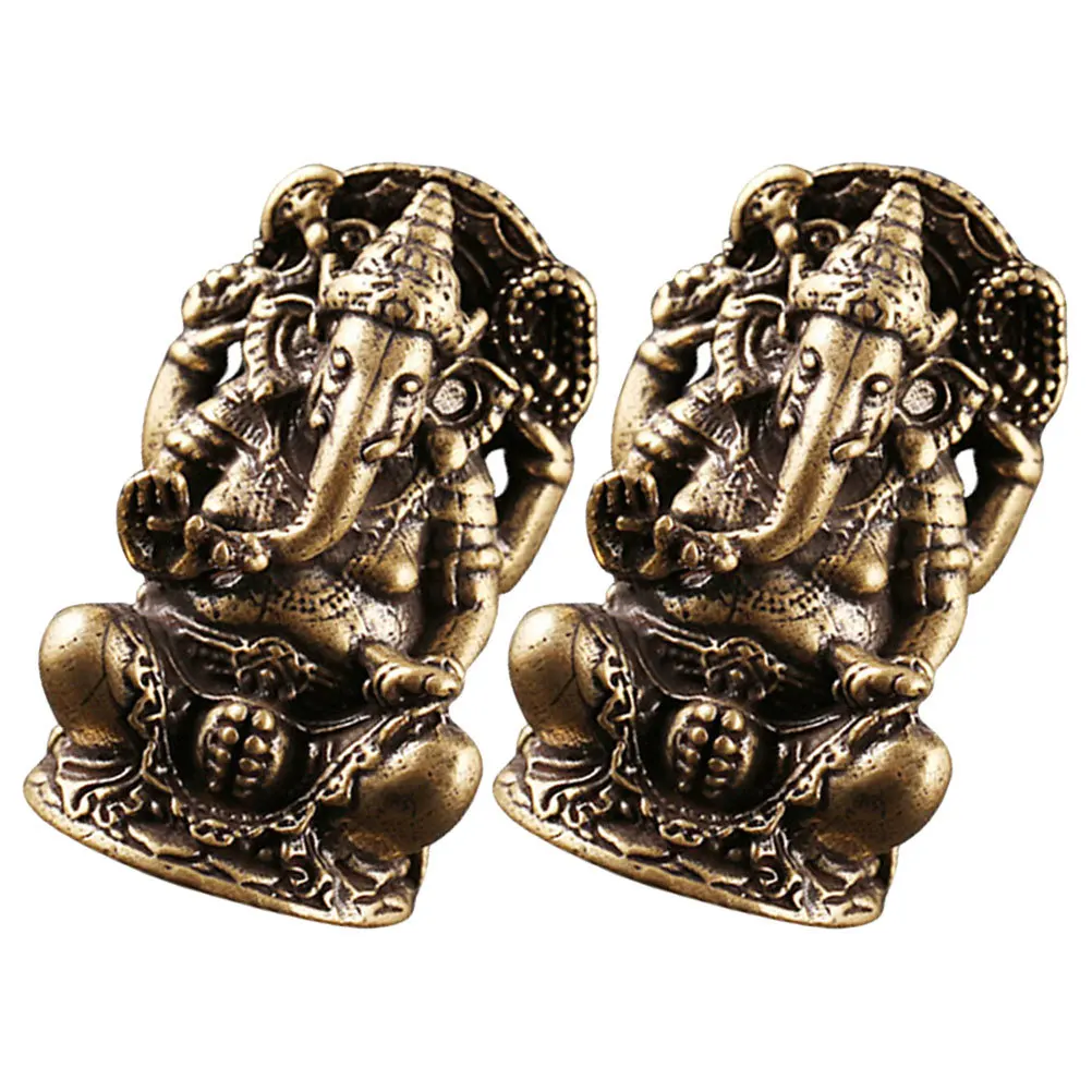 

2Pcs Retro Brass Buddha Statue Desktop Home Decoration Buddha Sculpture Creative Vintage Brass Craft Ornament Home Decoration