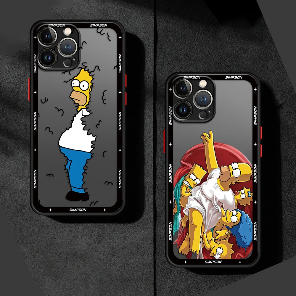 Armor Shockproof Case for iPhone 17 14 Pro Max 13 XS X 7 8 Plus XR SE 11 Pro 15 Pro 12 Mini The Simpsons Cute Cover