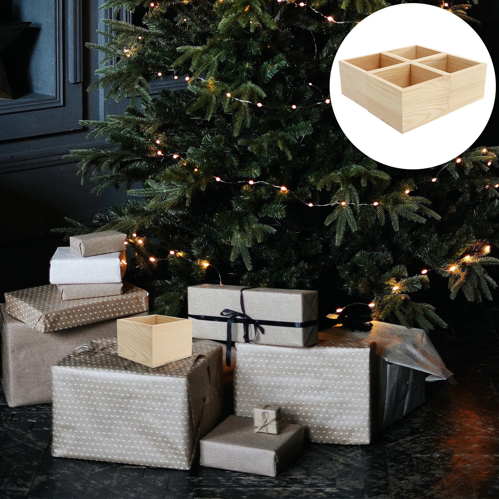 

4Pcs Wooden Storage Box Handmade Solid Wood Jewelry Holder Keeps Rings Bracelets Earrings Organized Perfect Decorative Gift