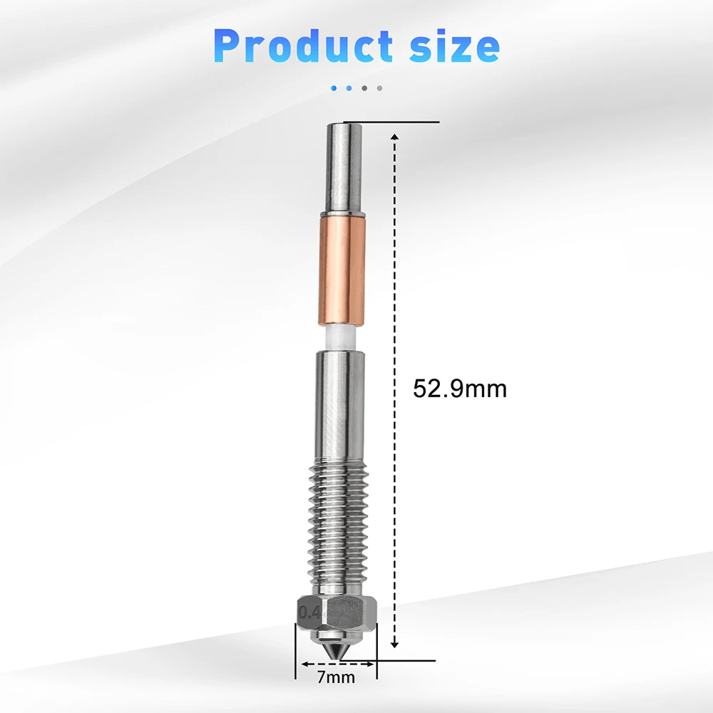 Düse für QIDI Plus4 Q2/Q2C Bimetall-Hotend-Düsen 0,2/0,4/0,6/0,8mm Keramik-Isolierung Integration 3D-Drucker-Zubehör – Detail 6