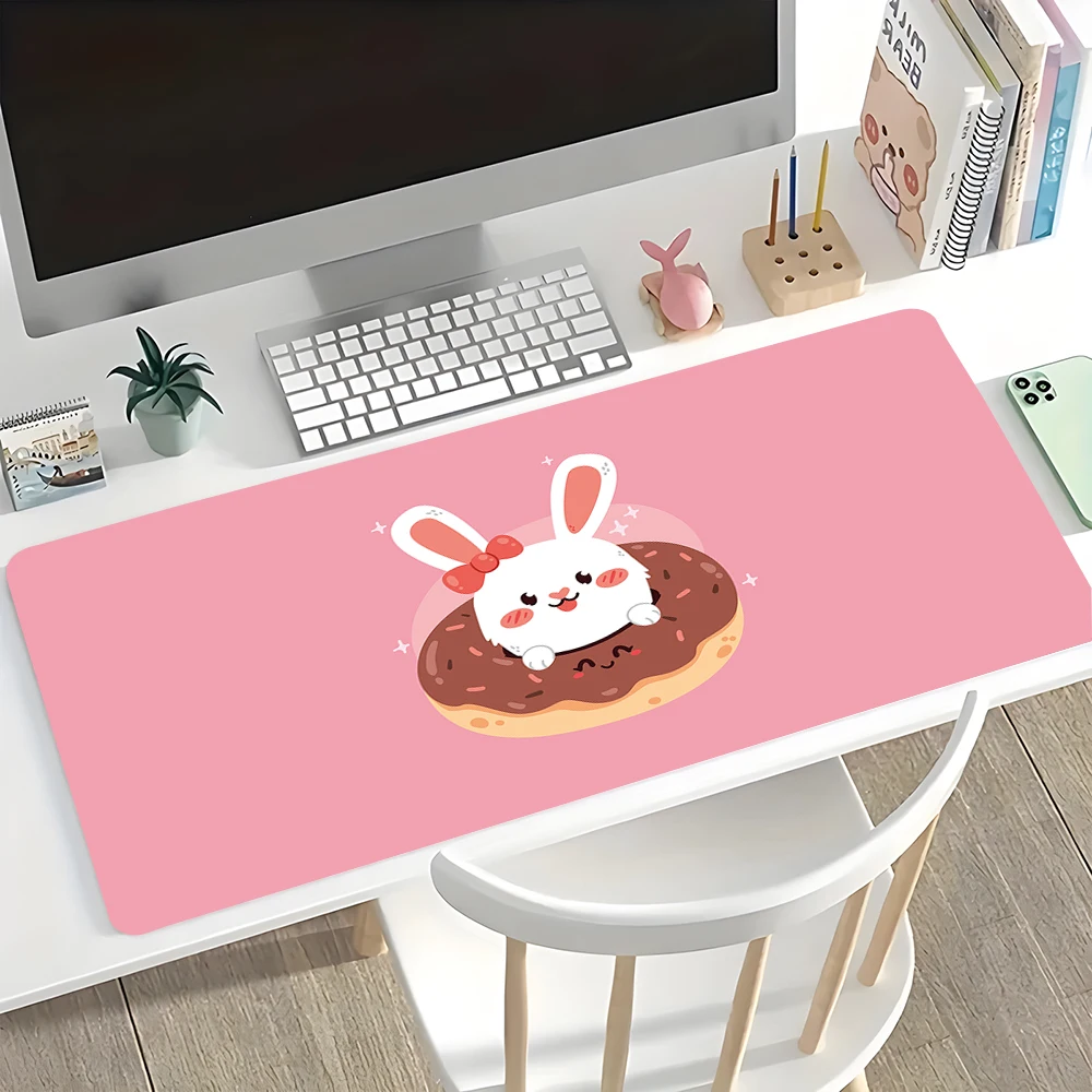 

Коврик для мыши XXL Kawaii Rabbit Коврик для мыши Большой офисный милый коврик для мыши Коврик для мыши для ноутбука и компьютера 100x50 см Коврик для стола с замком по краям Ковер