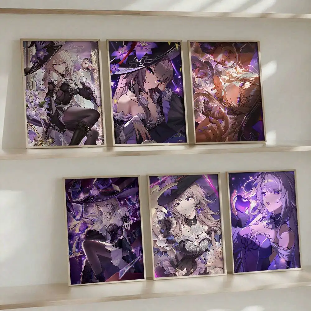 Herta Honkai Star Rail Game Posters High Quality Self-adhesive Wall Art Decorations Color Prints Sticky