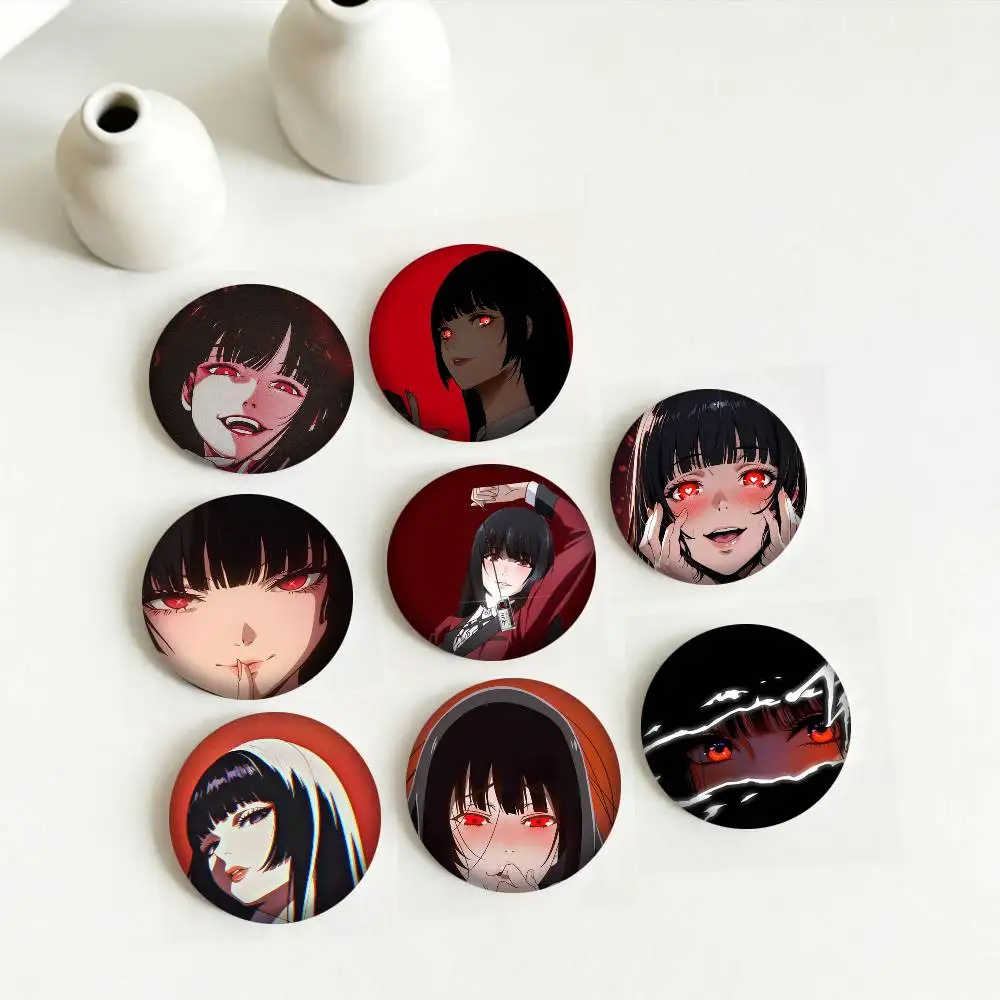 Значки A-Anime Kakegurui Yumeko Jabami 25, 32, 44, 58, 75 мм, персонализированные круглые броши-пины, аксессуар, подарок