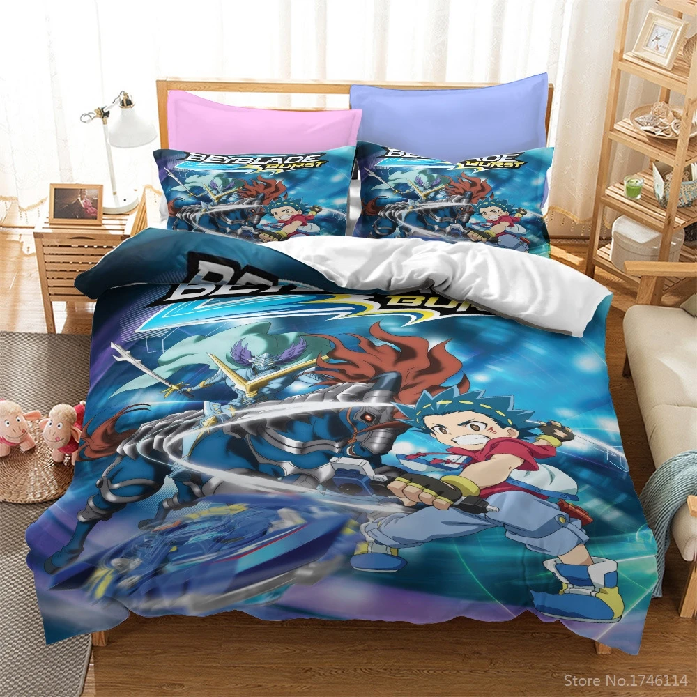 3D Anime Beyblade Burst Duvet Cover Set Twin Full Queen King Size Bedding Set Comforter Cover Pillowcase Bedclothes for Bedroom