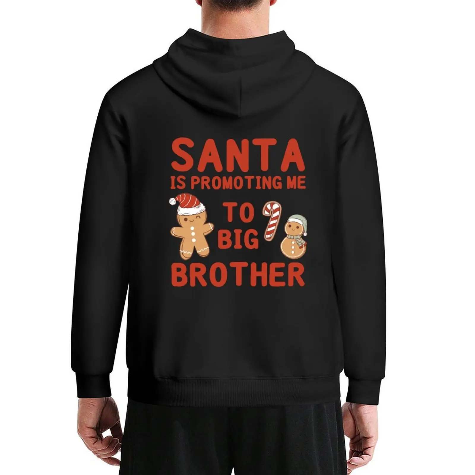 

Santa is Promoting Me to Big Brother - Baby Sibling Pregnancy Announcement (Red Text) 3 Hoodie graphic t shirts men tracksuit