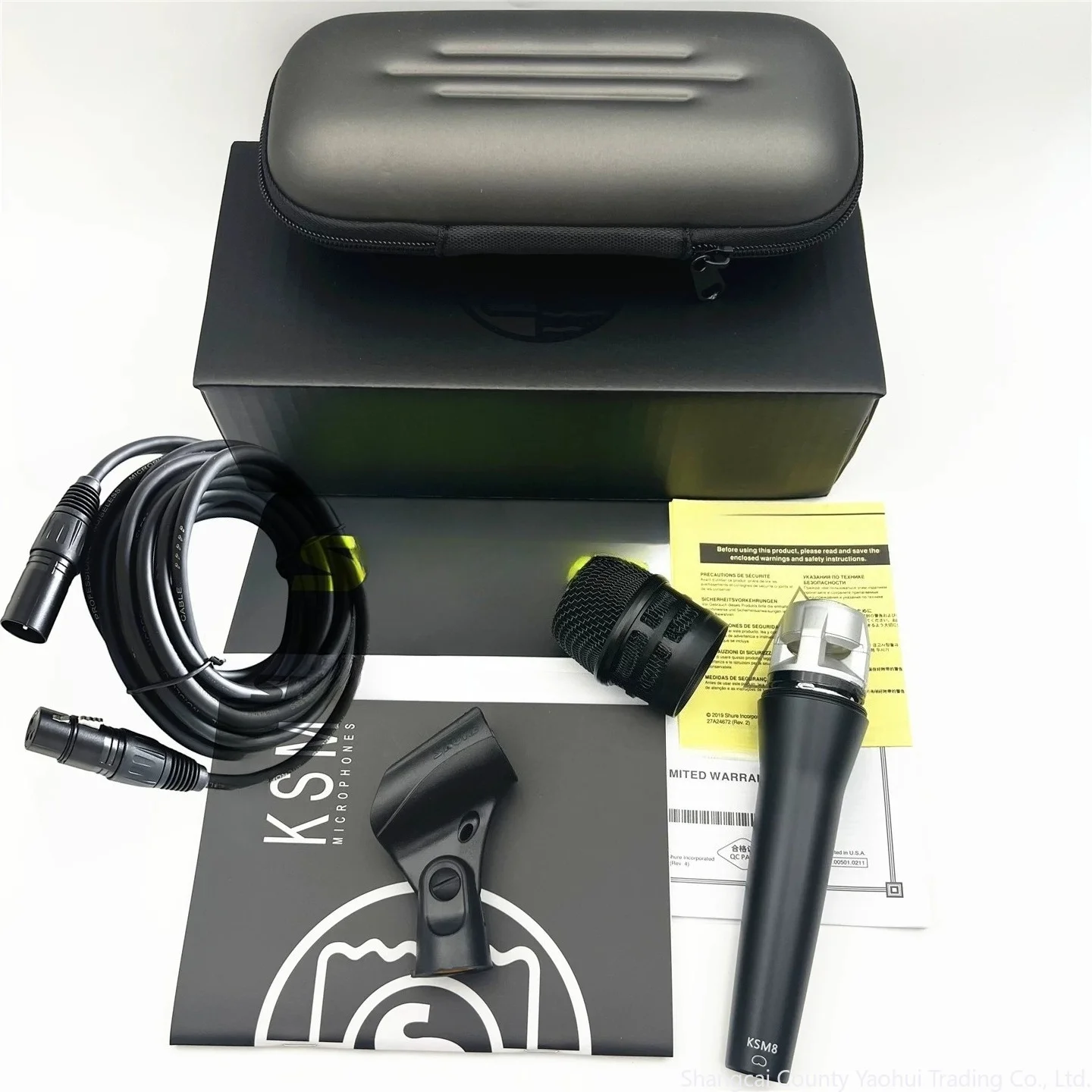 For Shuer KSM8 Dynamic Mai Dual Diaphragm Vocal Wired Microphone with Male to Female Kanon Cable