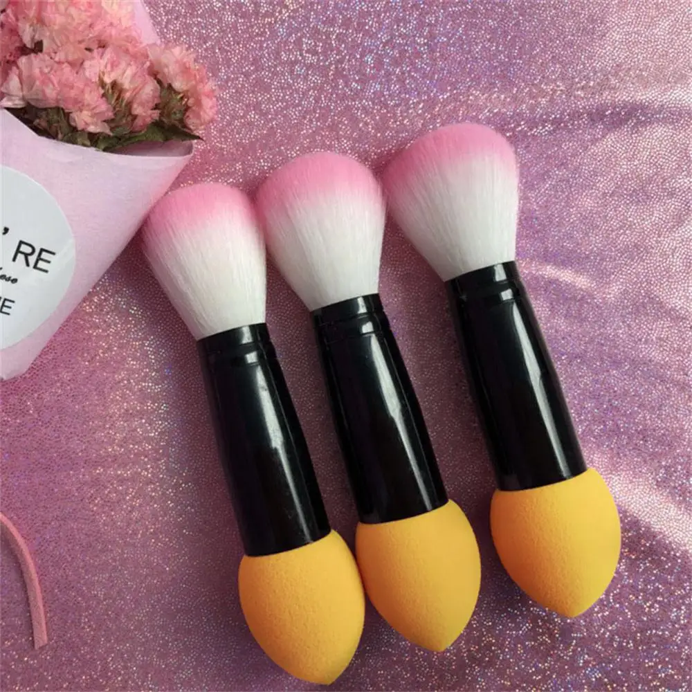 Head Not Easy To Shed Hair Macaroon Blush Brush Beauty Makeup Powder Evenly Double Puff Brush Makeup Brushes And Tools