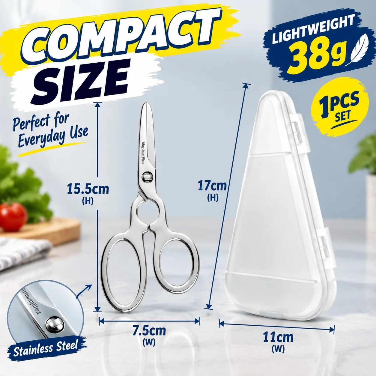 All Steel Scissors For Baby Food,Portable Food Cutting Shears With Dust Cover For Kitchen,Multi-purpose Non-slip Food
