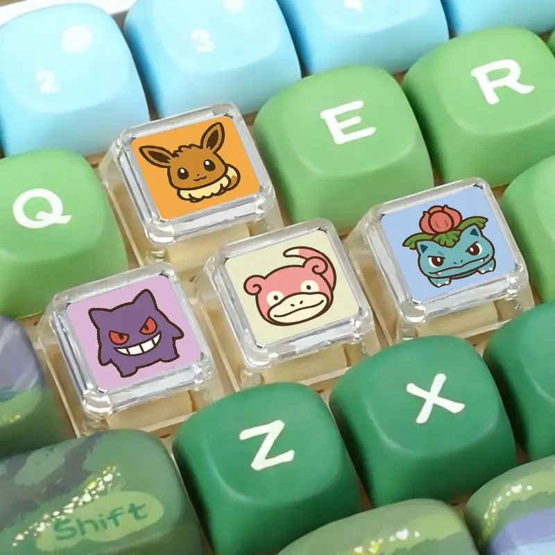 Pokémon Cross Axle Mechanical Keyboard Key Backlight Custom Keycaps Crystal Keycaps