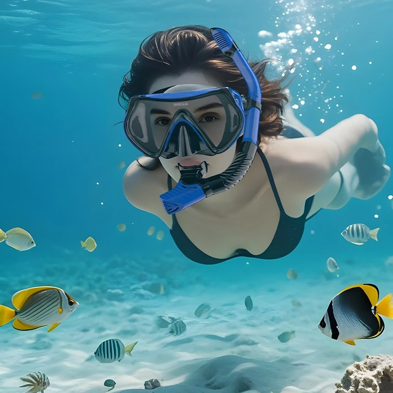 

Diving mask Professional Snorkel Diving Mask and Snorkels Goggles Glasses Diving Swimming Easy Breath Tube Set Snorkel Mask