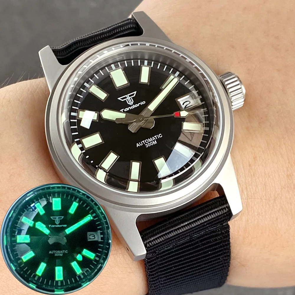 

Tandorio Pilot Double Sapphire Glass 36mm Super Green Luminous 200m Waterproof Retro NH35A Automatic movement Diver Watches