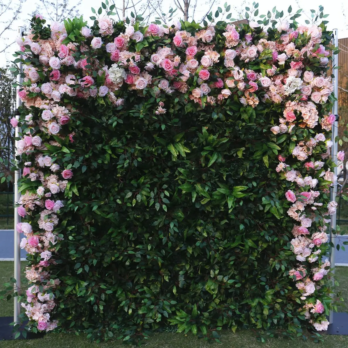 

Flower Wall 8x8 Plants Panel Vertical Garden Green Plant Wall Artificial Grass Wall With Flowers