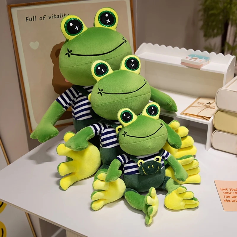 

Big eyed frog plush toy with creative design, cute and soft, can be used as a gift