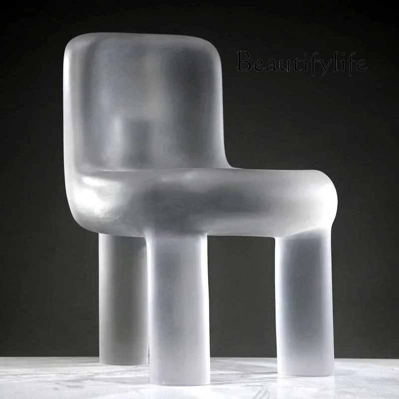 XB Light Luxury Creative Transparent Resin Tripod Crystal Living Room Backrest Leisure Chair Resin Elephant Chair