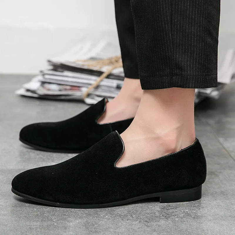 Men's Classic Retro Penny Loafers Moccasins Cow Suede Fashion Men's Leather Casual Shoes Mens Outdoor Driving Slip-on Flats