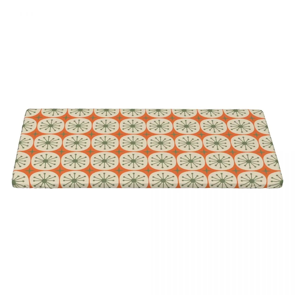 Mid Century Modern Atomic Dots And Stars Olive Green Beige Custom Rectangular Tablecloth Oilproof Table Cover for Table Cloth