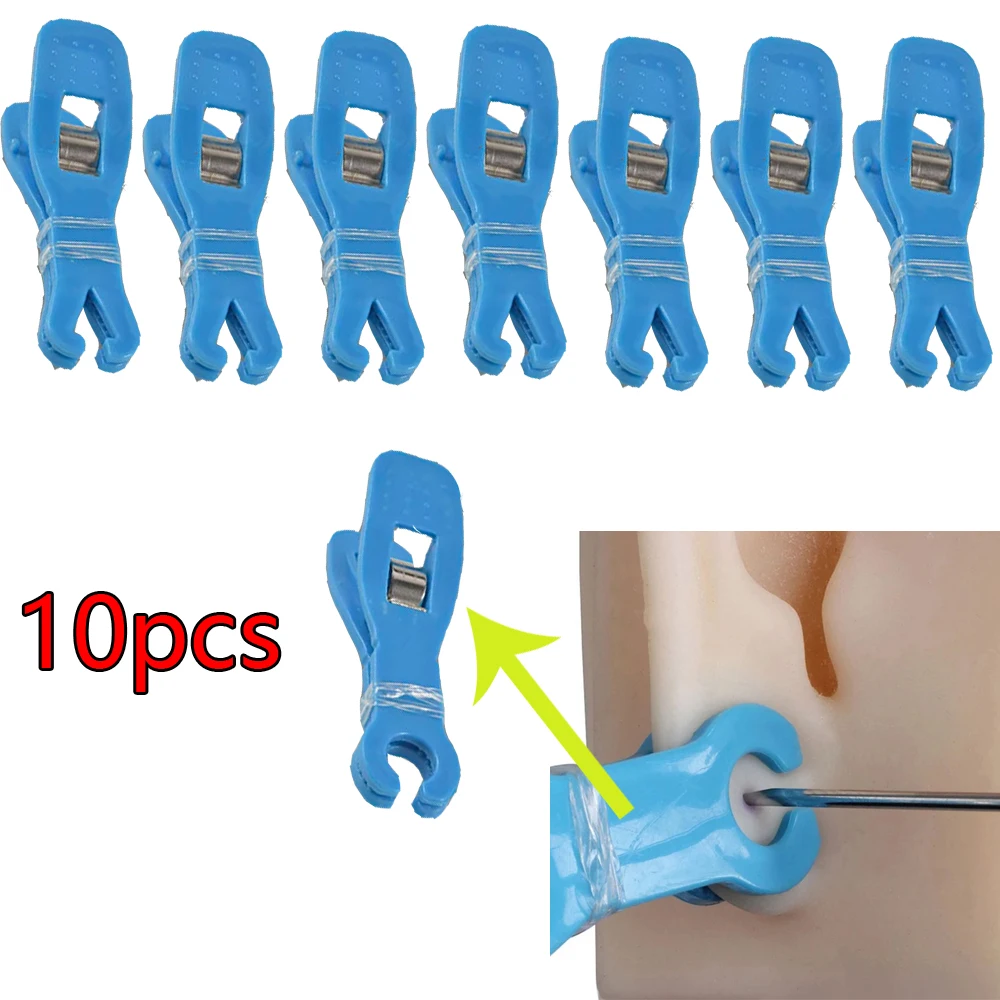 10pcs Disposable Sterile Piercing Needles Clamp Set Plastic Hemostatic Forceps Plier Tattoo Tool For Ear Lips Piercing Clip