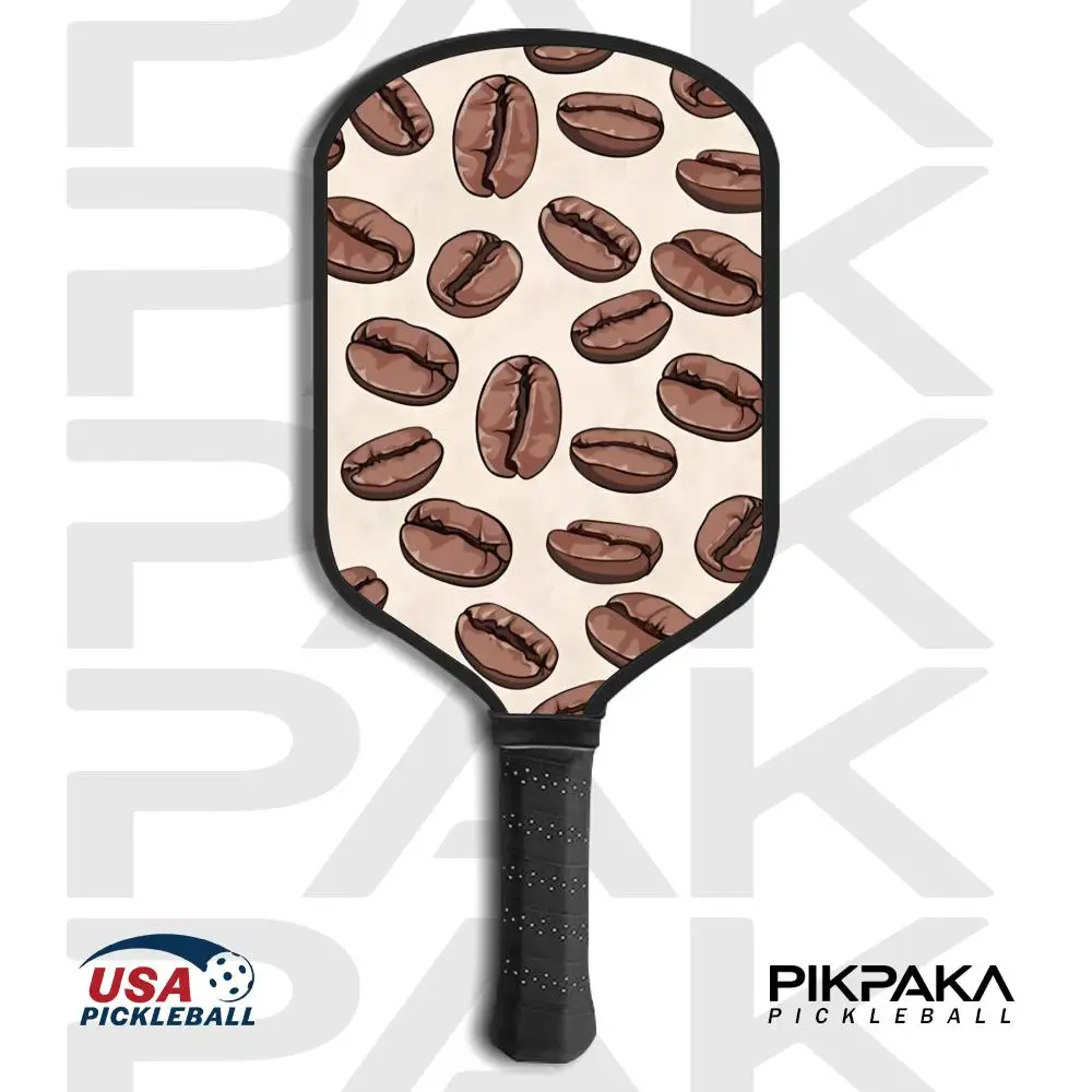 

Coffee beans pattern Pickleball Paddle USAPA Approved T700 Carbon Fiber Unibody Thermoformed with 16MM Honeycomb Core Power&Spin