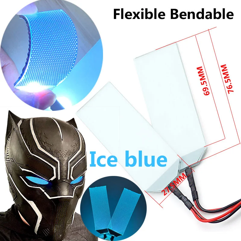 Ice Blue Touch Switch Remote Control Flexible Glow Eyes Kits for Halloween Mask Helmet DIY Eye Light Cosplay Accessories Set New