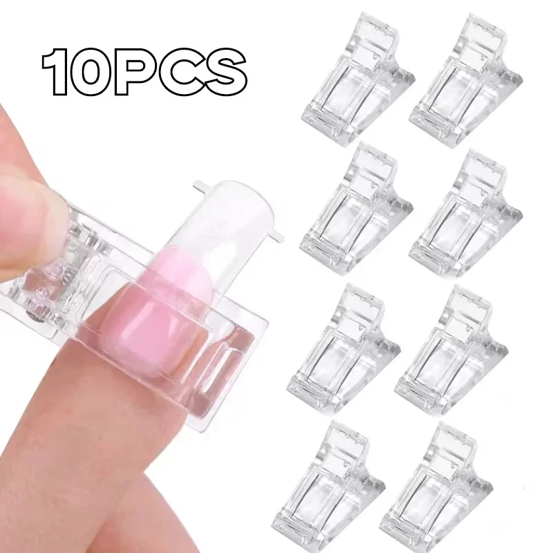 5/10/15Pcs Gel Finger Nail Extension LED Builder Clamps Mani