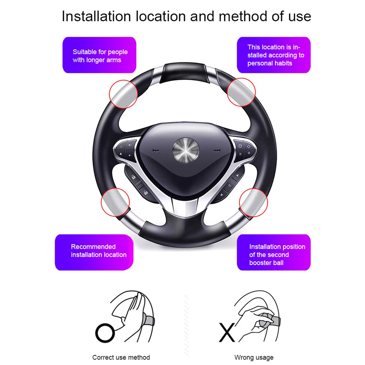 Steering Wheel Booster Spinner Knob Universal Rotation Car Turning Steering Wheel Ball Handle Car Replacement Parts Accessories