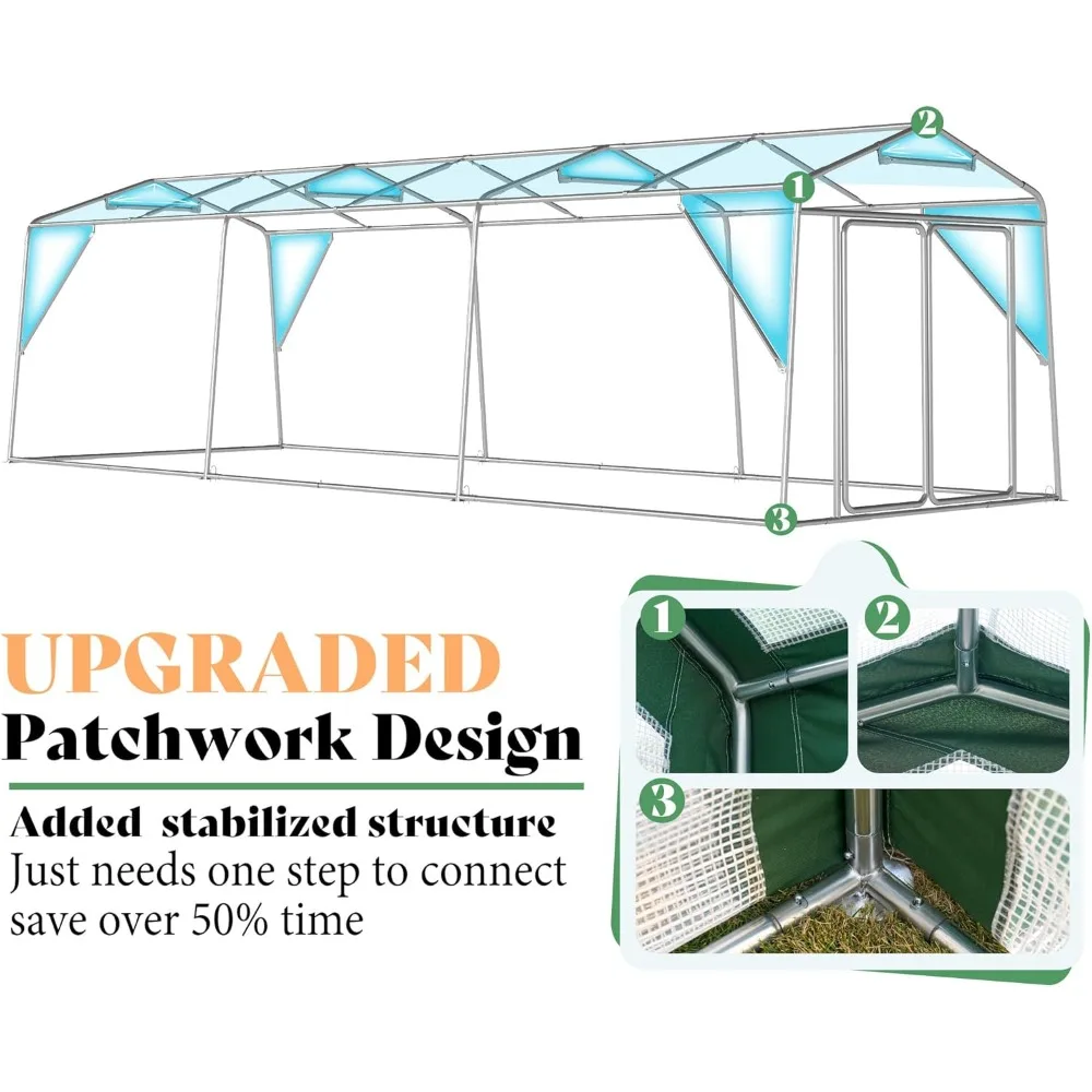 30x10x8.5 FT Large Greenhouse for Outdoors Upgrade Patchwork Frame Design,Heavy Duty Greenhouse with Double Hinged Doors 6 Vents