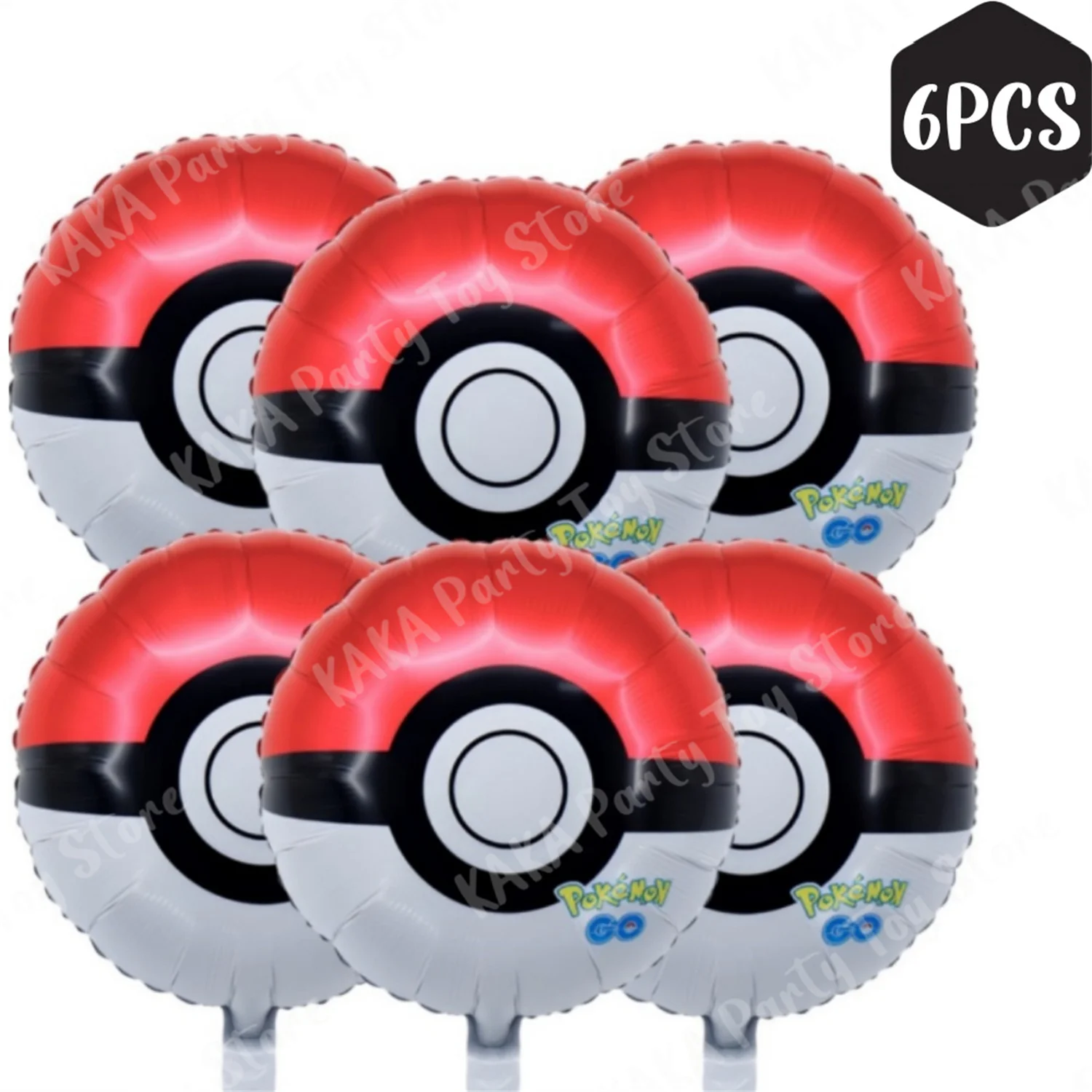 6Pcs Pokemon Birthday Party Balloons Set Pokeball Aluminum Foil Ballons Decoration Supplies For Baby Shower Kids Boys Toys Gifts