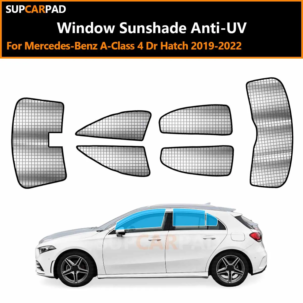 

For Mercedes-Benz A-Class 4 Dr Hatch 2019-2022 Custom Car Window Sunshade Anti-UV Car Sun Window Visors Sunshade Covers Accessor