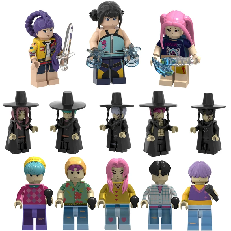 

Hot K - Pop Demon Hunters Building Blocks Мини-фигурки — украшение стола, коллекция — гистой и идеальный рождественский подарок