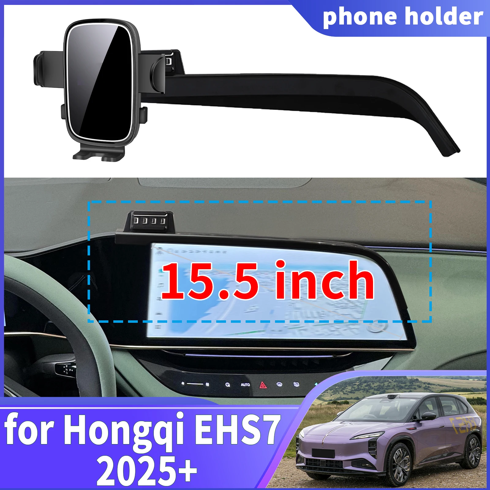 

fit for Hongqi EHS7 2025 2026 15.5 inch Navigation Phone Holder Mount Customized Car accessoires