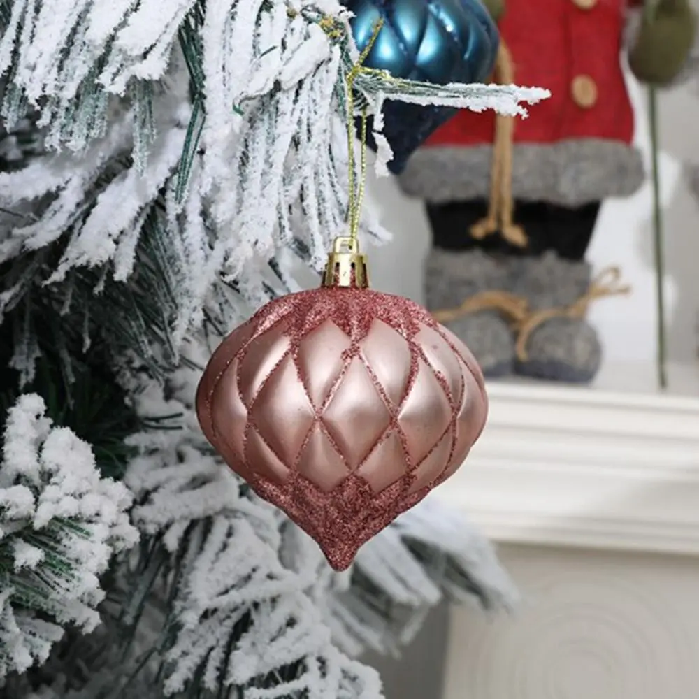 Fashion Fine Texture Christmas Ball Pendant Shiny DIY Christmas Balls Ornament Plastic Painted Thread Ball Party