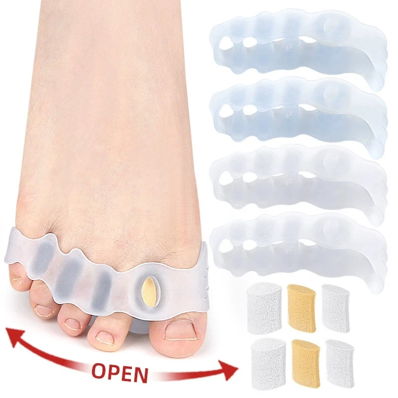 1/5Pairs Silicone Toe Separators Corrector reusable Foot and Bunion Pain Pain to Improve Functional Mobility