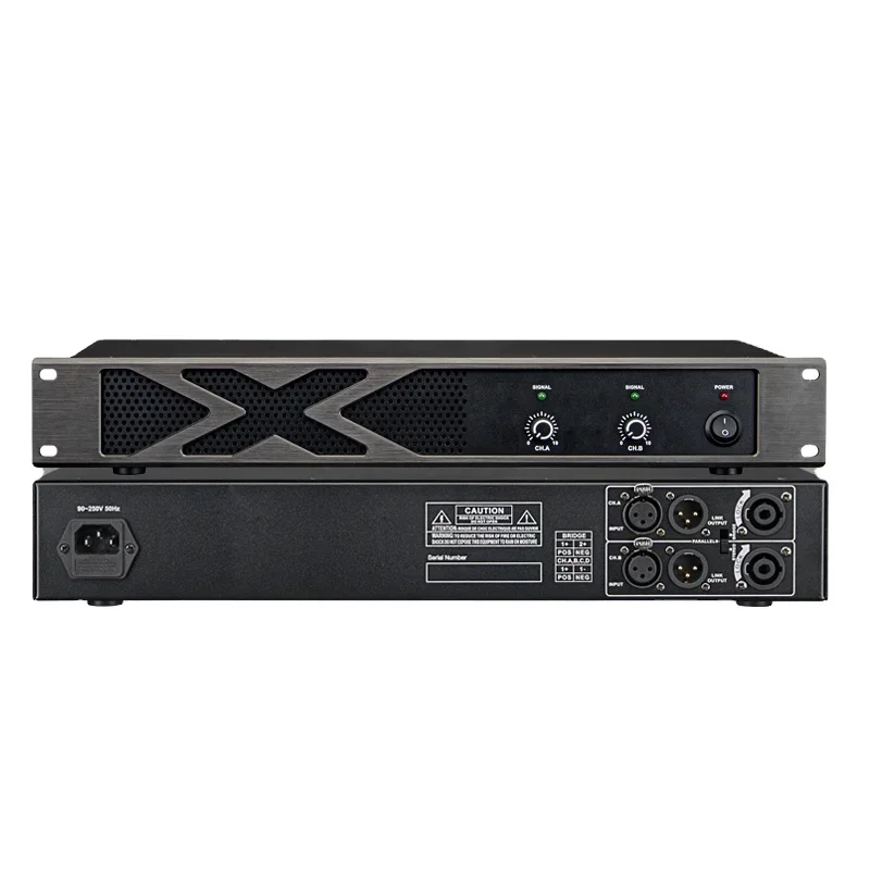Xtuga Amplificatore digitale ad alta potenza Classe D Amplificatori audio in metallo a 2 canali 1200W per la vendita calda del palco