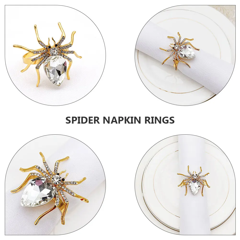 

8 Pcs Dining Table Napkin Ring Buckle Napkins Rings Modern Alloy Halloween Themed