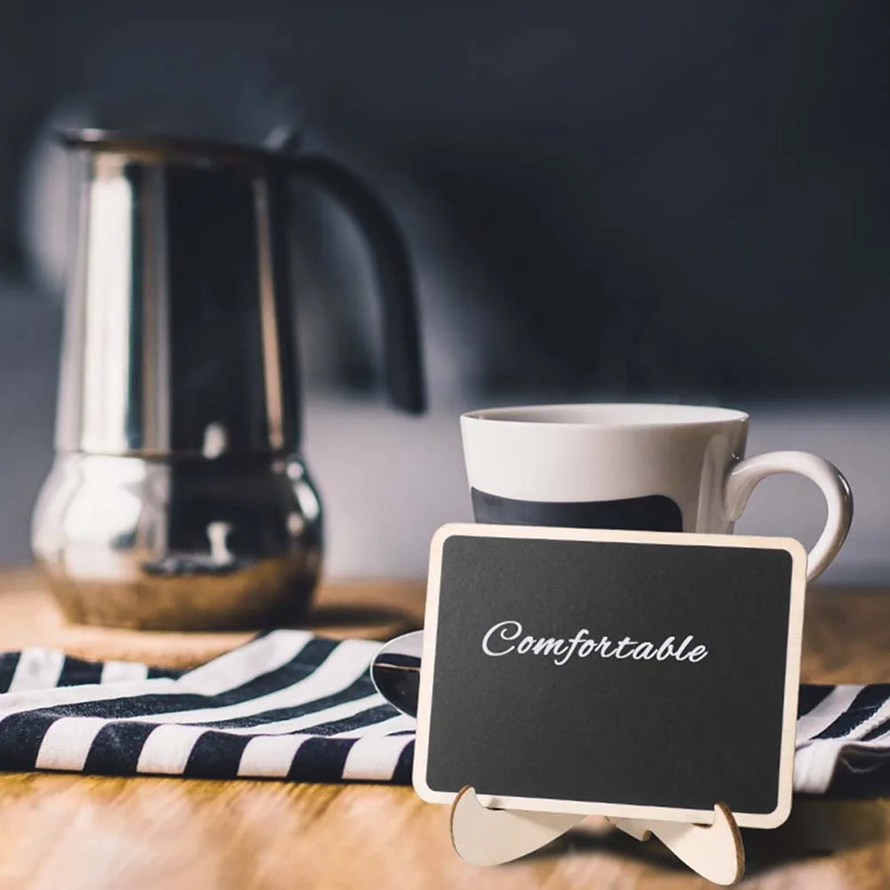 

12pcs Mini Chalkboard Signs Wooden Blackboard Price Tag with Support for Wedding Christmas Table Place Cards Buffet