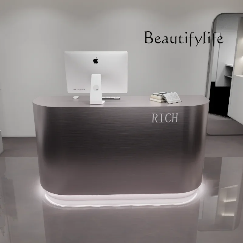 X36 Stainless Steel Clothing Store Reception Front Desk Store Small Beauty Salon Checkout Page