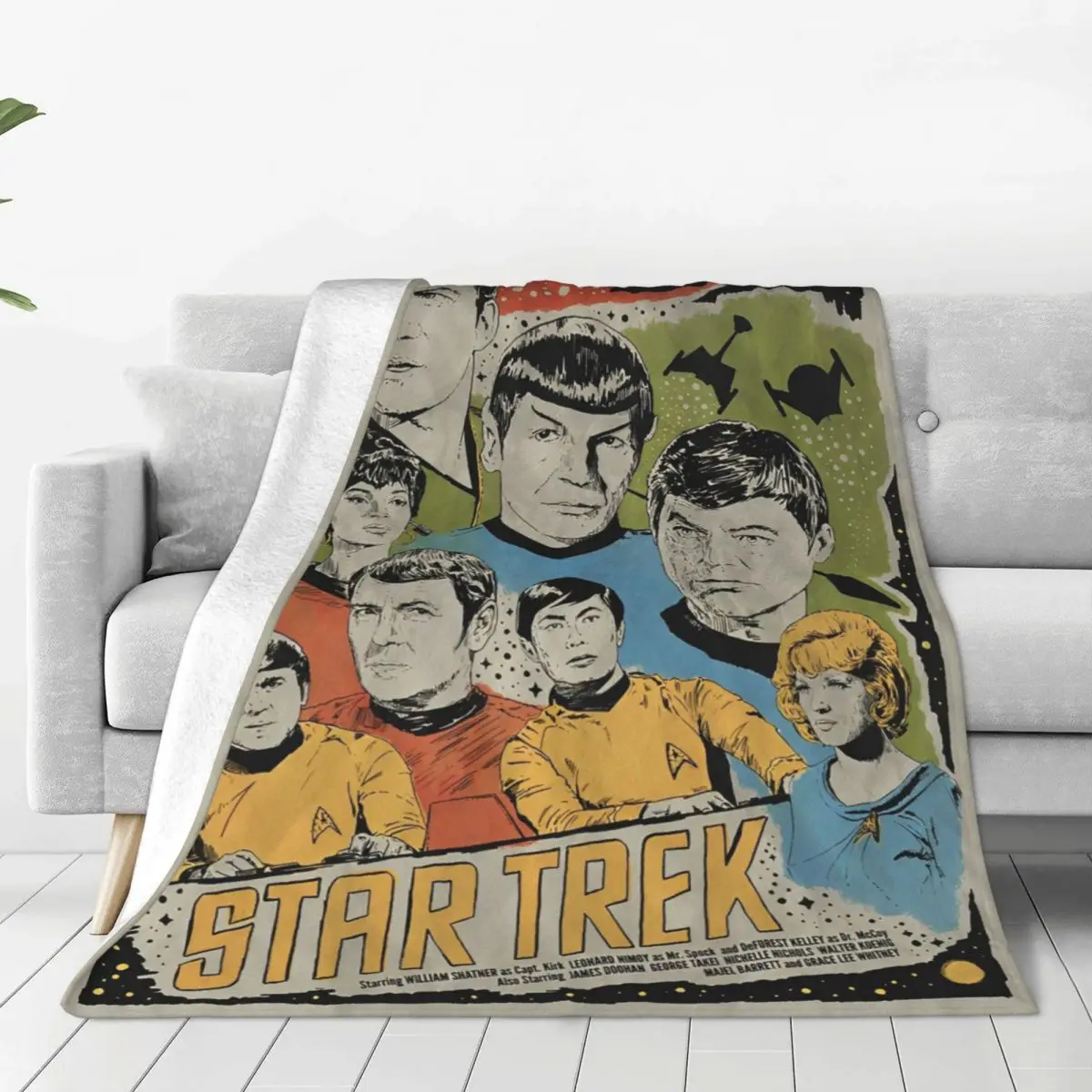 Stars Treks Groups James Blankets Coral Fleece Plush Spring Autumn Starfleet Movie Breathable Lightweight Throw Blanket Throws