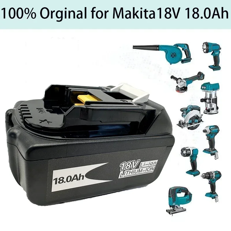 Original For Makita 18V 18000mAh 18.0Ah Rechargeable Power Tools Battery with LED Li-ion Replacement LXT BL1860B BL1860 BL1850