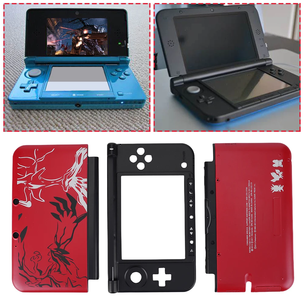 ل 3DS XL العلوي أسفل غطاء استبدال الإسكان شل غطاء حالة البلاستيك العلوي الغطاء الخلفي إصلاح جزء ل 3DS XL لعبة وحدة التحكم