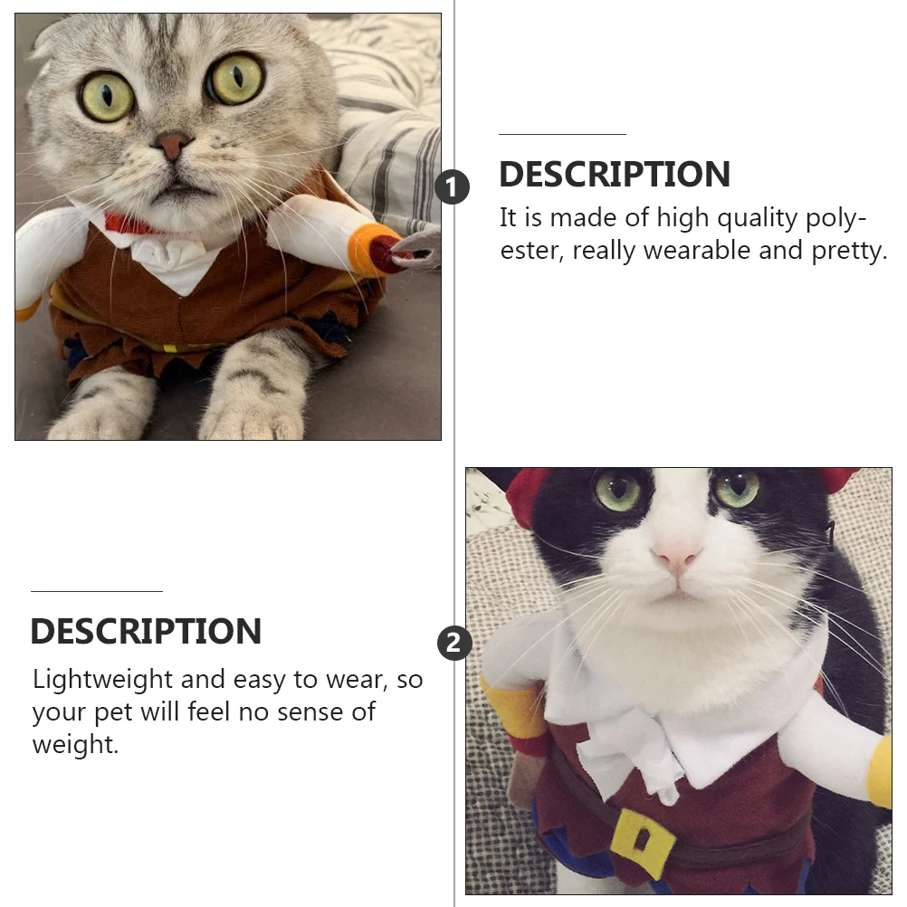

Polyester Lightweight Brown Halloween Clothes Reusable Pet Costume Dog Clothing Cat Pet Halloween Dog Clothes Size Fits