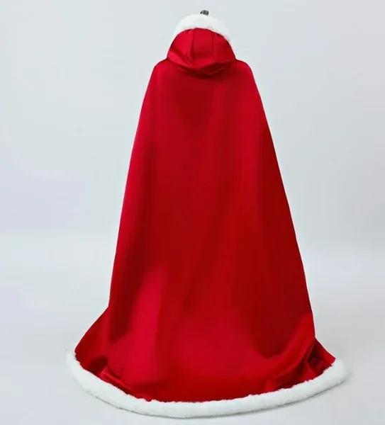 Red Christmas Cloaks Coat Winter Hooded Bridal Cape Shawl Wedding Women Medieval Wrap Cloak custom size wedding cape  fur cloak