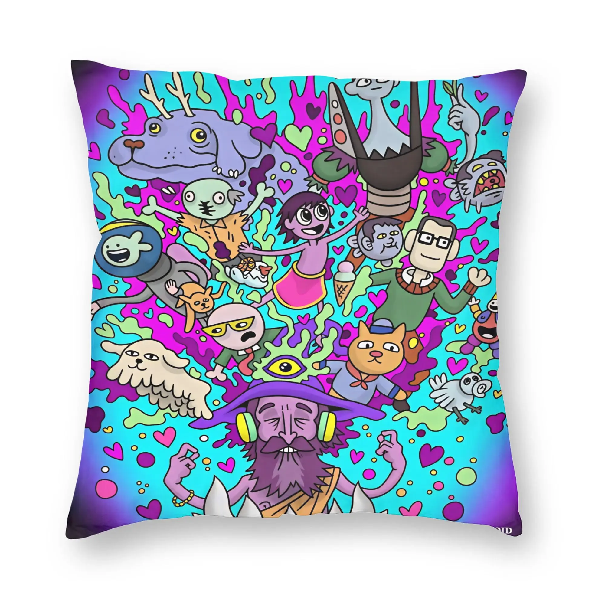 Cartoon M-Midnight Gospel Pillow Cover  Vintage Pillow Case For Office Car Home Decor Square Pillowcases Gift Idea